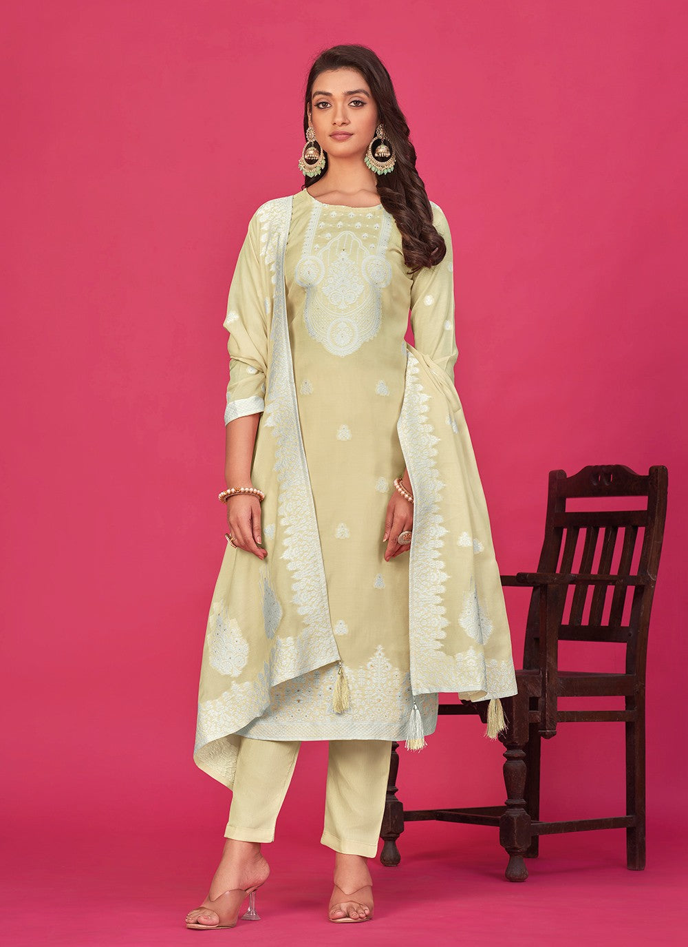 Organza Pant Style Suit - T3016