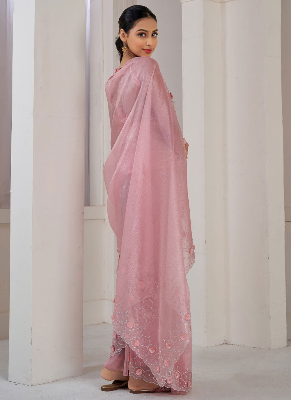 Classic Cutdana Organza Saree - S10400