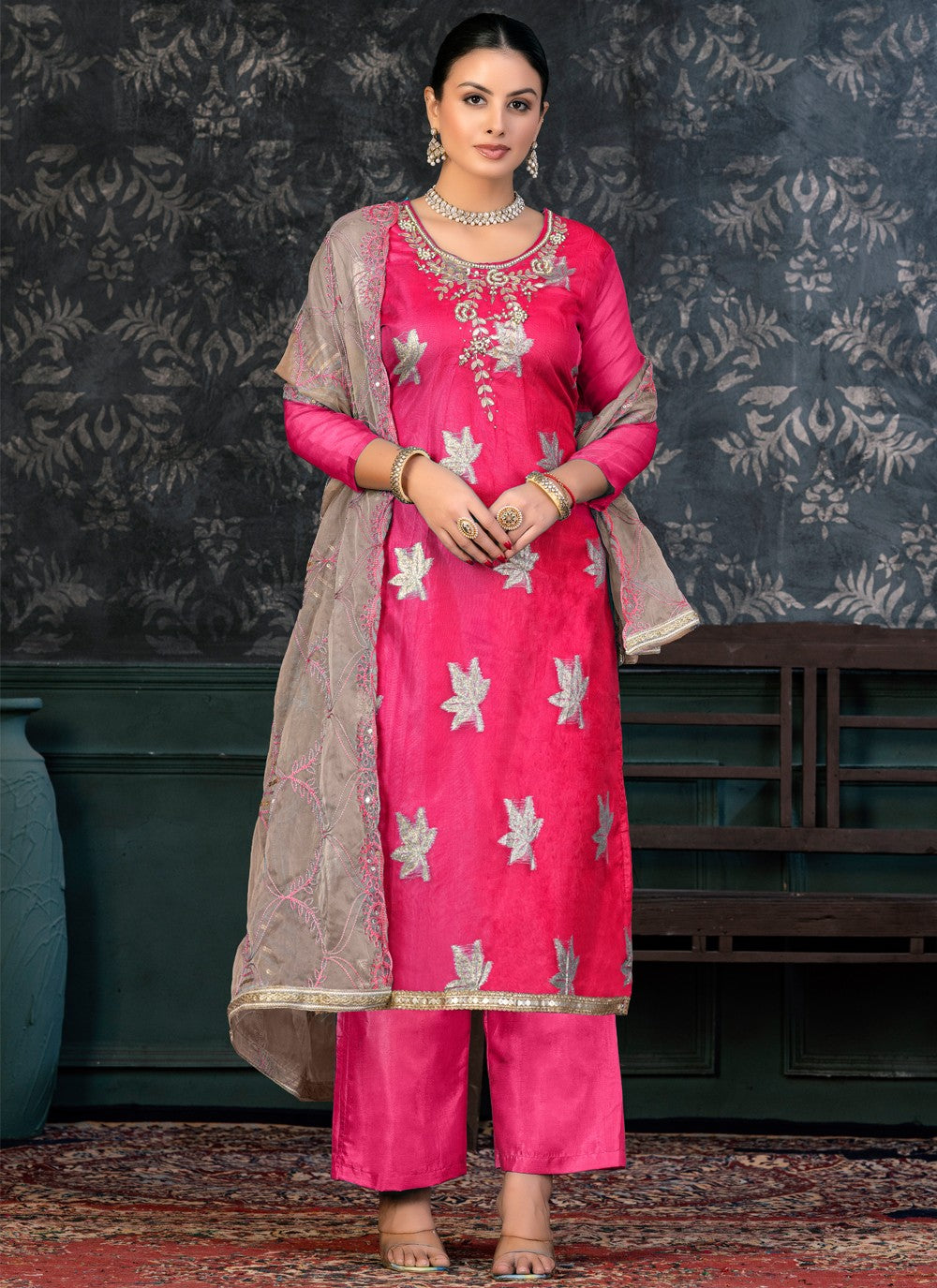 Organza Salwar Suit - T1384