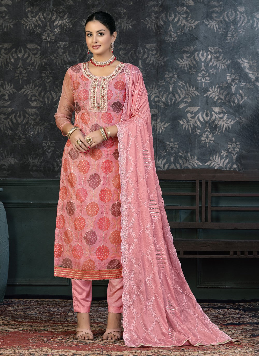 Organza Salwar Suit - T1397