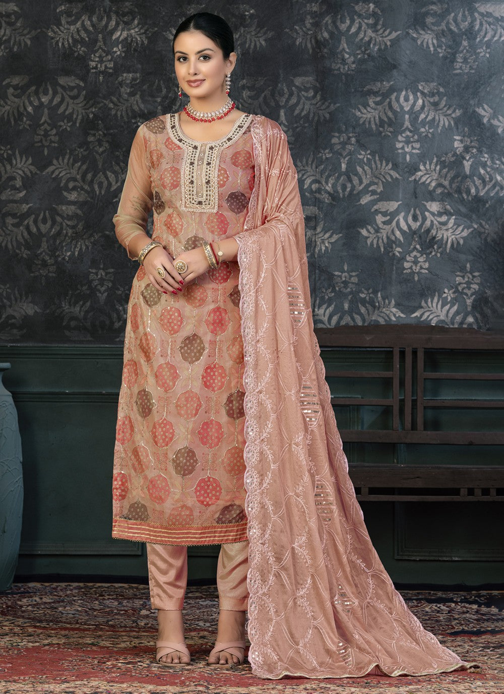 Organza Salwar Suit - T1397