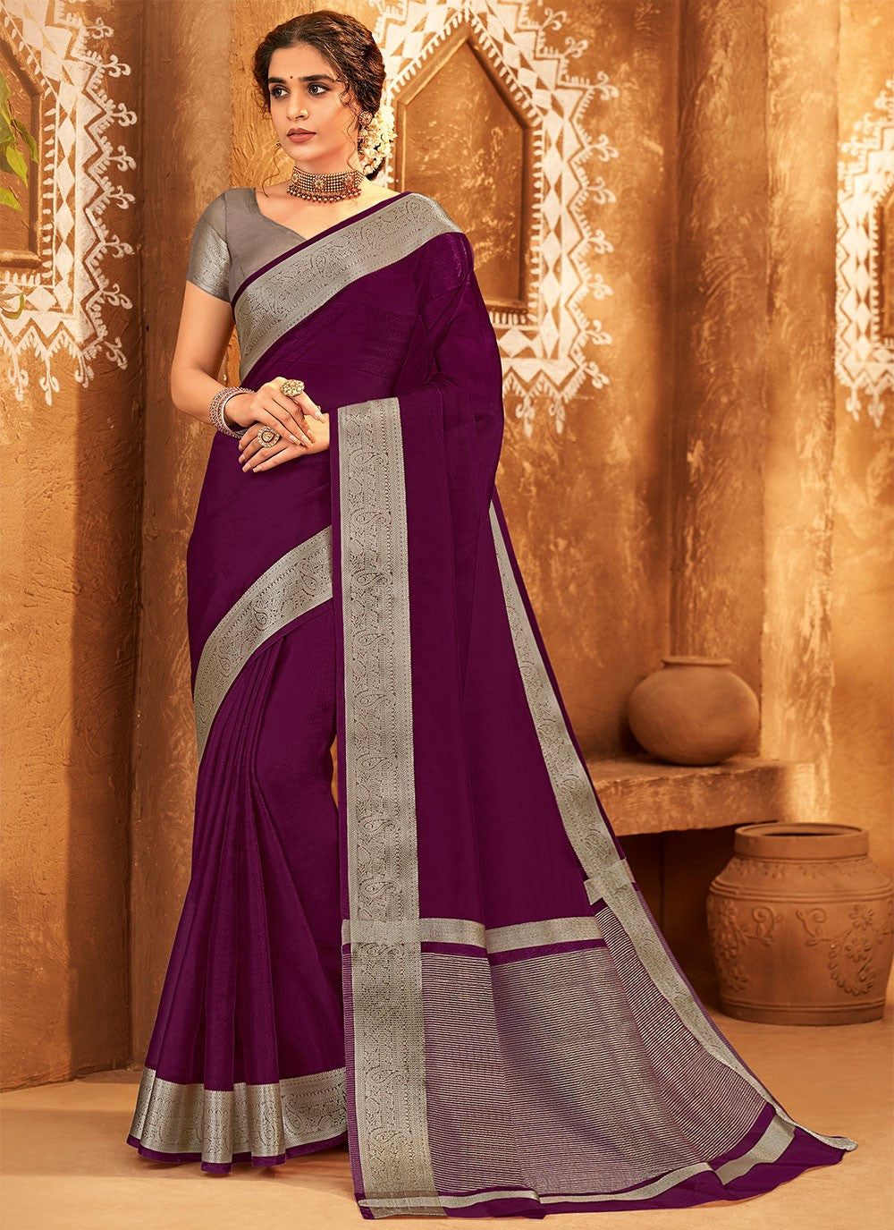 Classic Woven Organza Saree - S1343