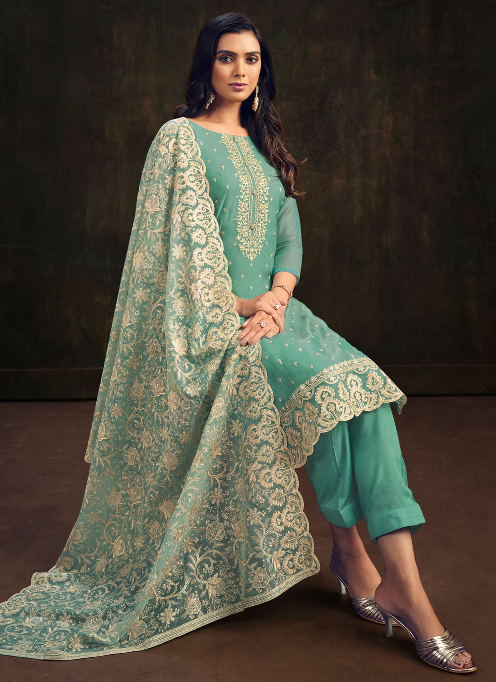 Organza Salwar Suit - T2415