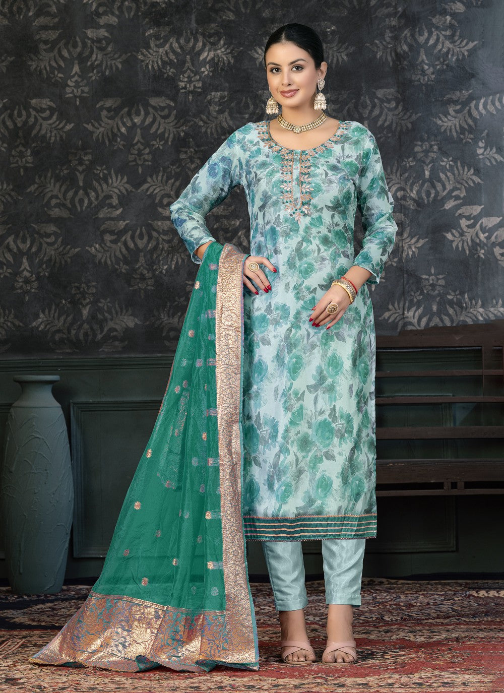 Organza Salwar Suit - T1397