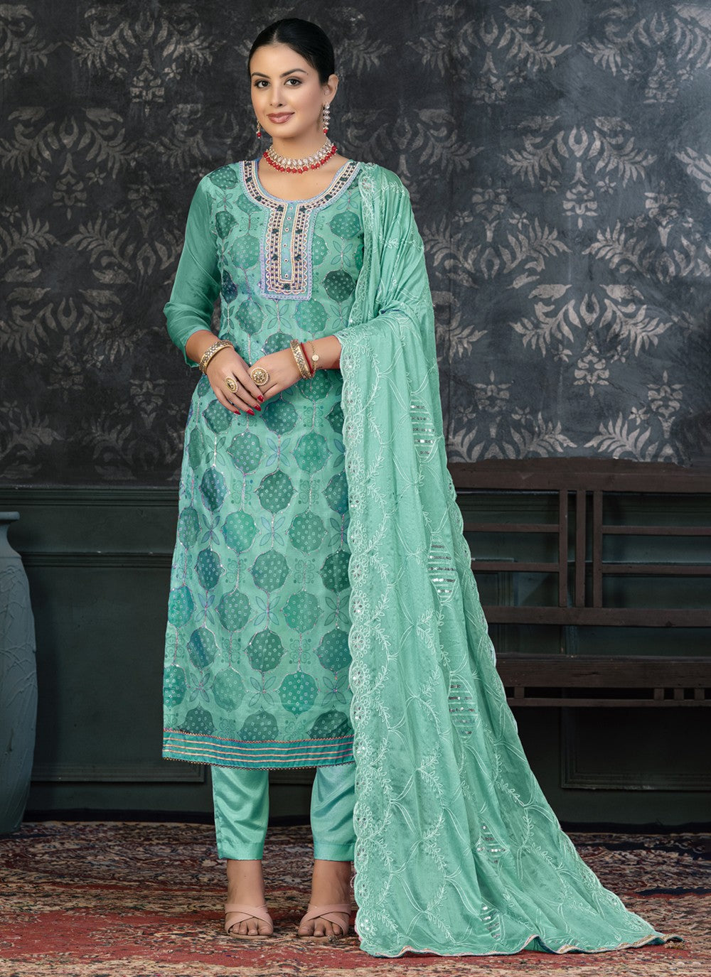 Organza Salwar Suit - T1397