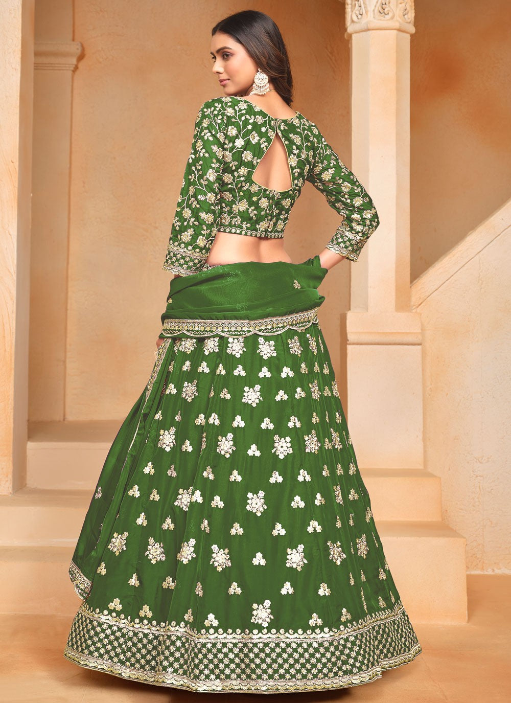 Embroidered Organza A - Line Lehenga - L2438