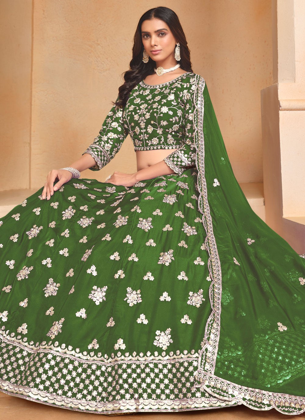 Embroidered Organza A - Line Lehenga - L2438