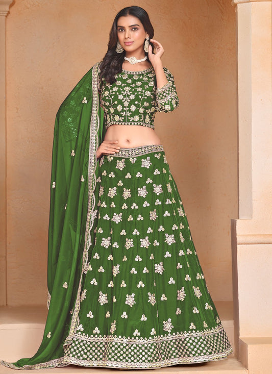 Embroidered Organza A - Line Lehenga - L2438