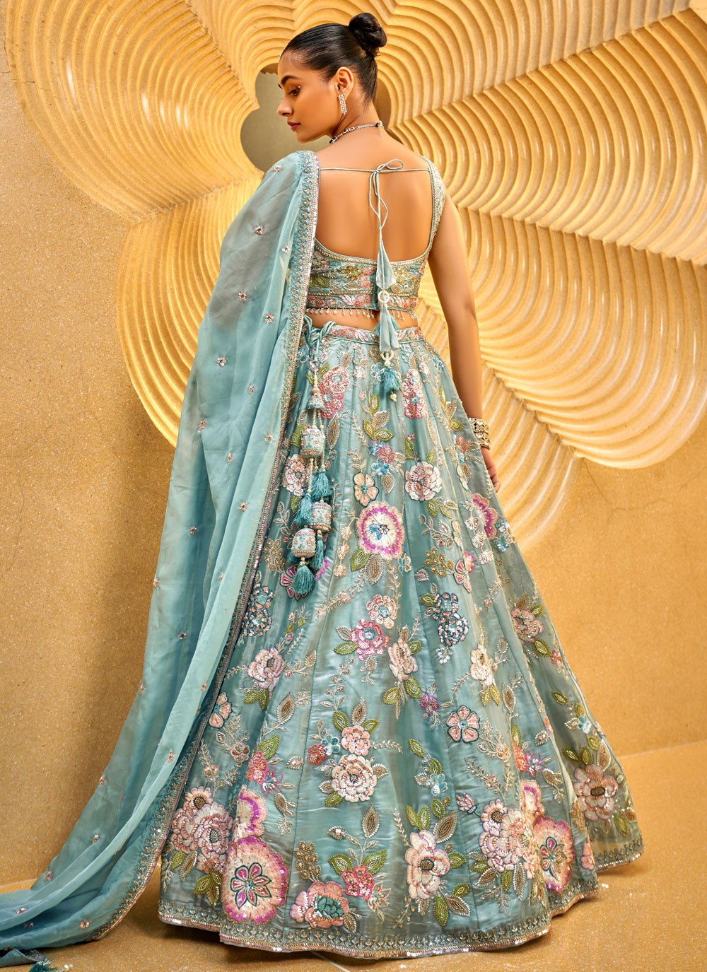 Embroidered Tissue A - Line Lehenga - L2700