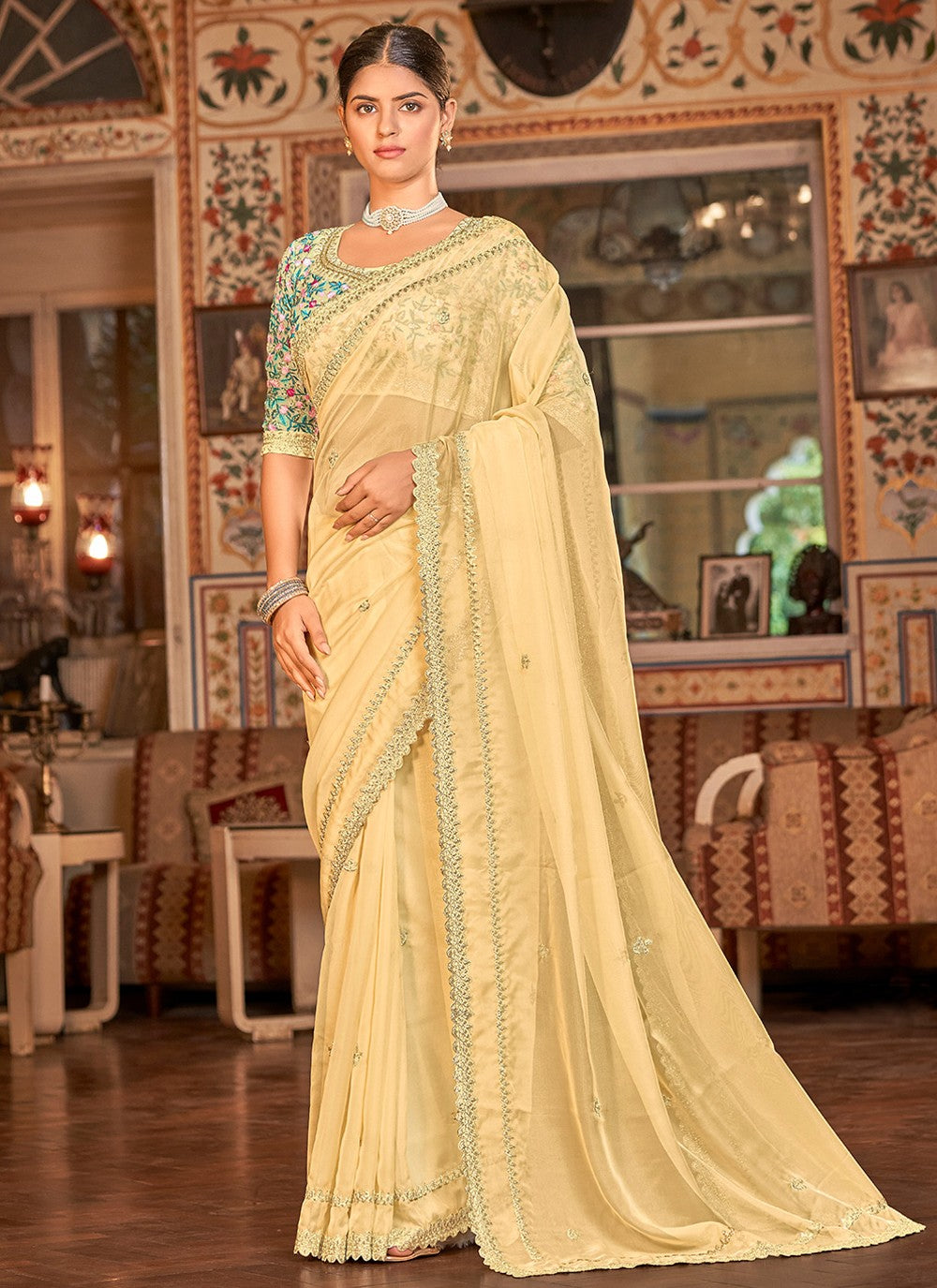 Classic Dori Work Organza Saree - S1743