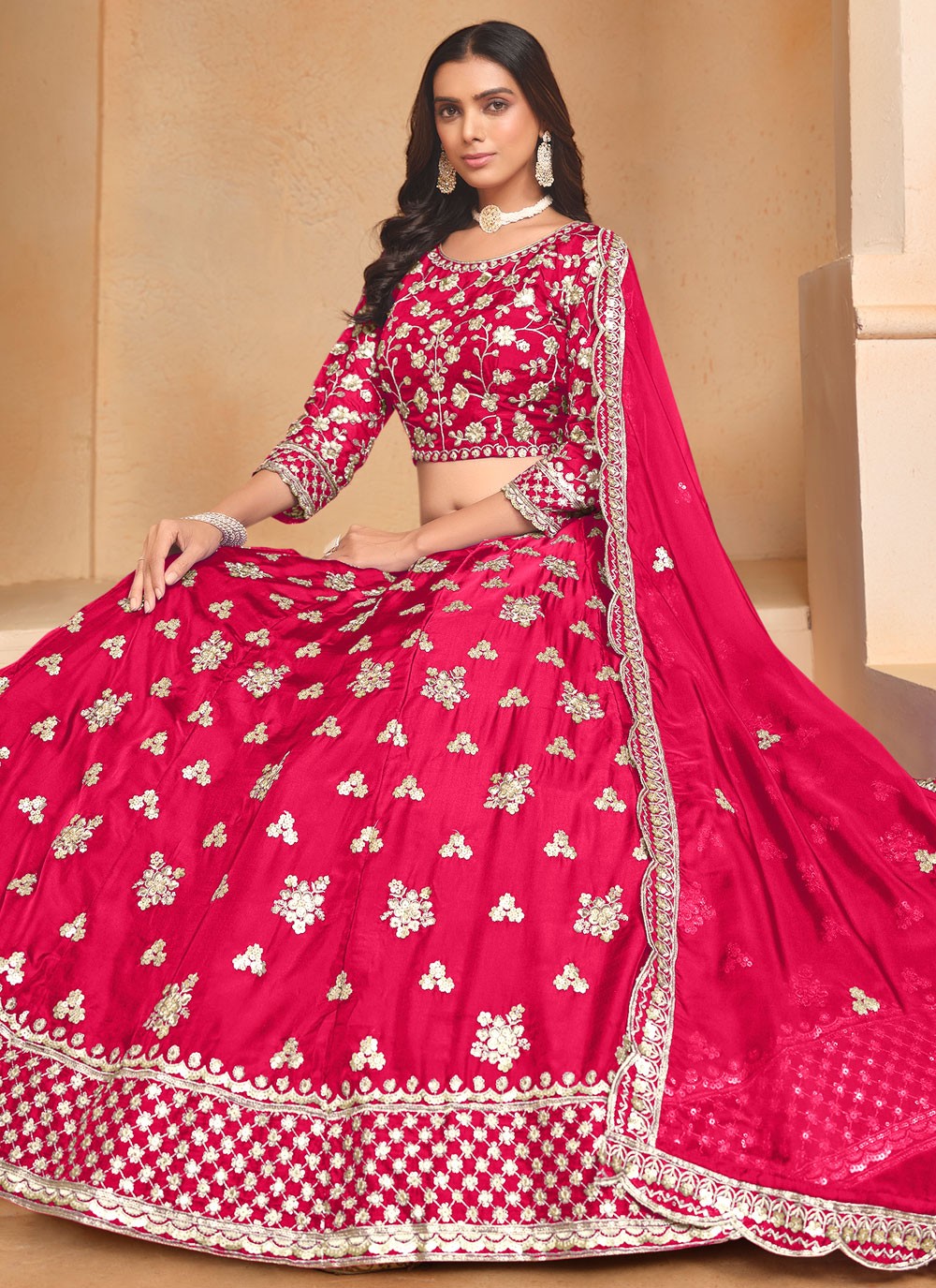 Embroidered Organza A - Line Lehenga - L2438