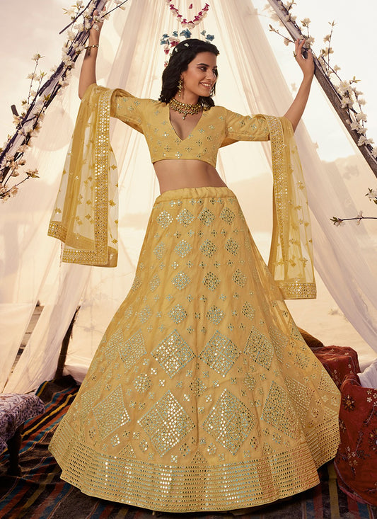 Mirror Organza A - Line Lehenga - L0111