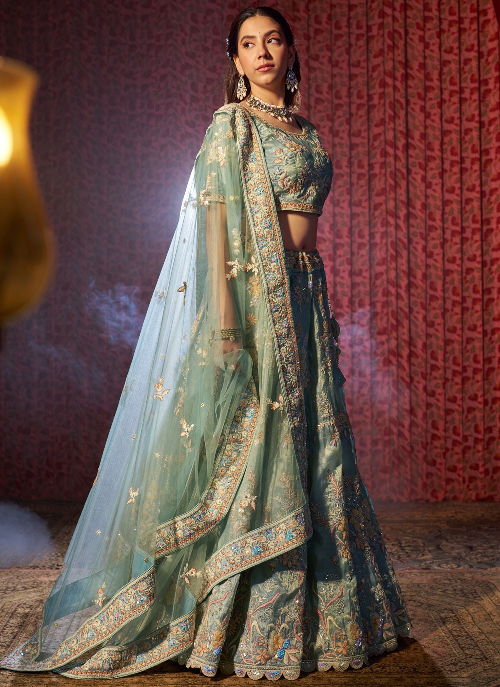 Cutdana Silk A - Line Lehenga - L2970