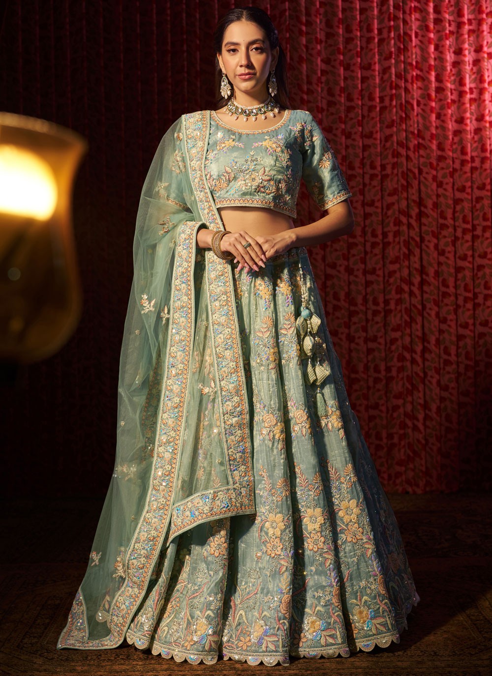 Cutdana Silk A - Line Lehenga - L2970