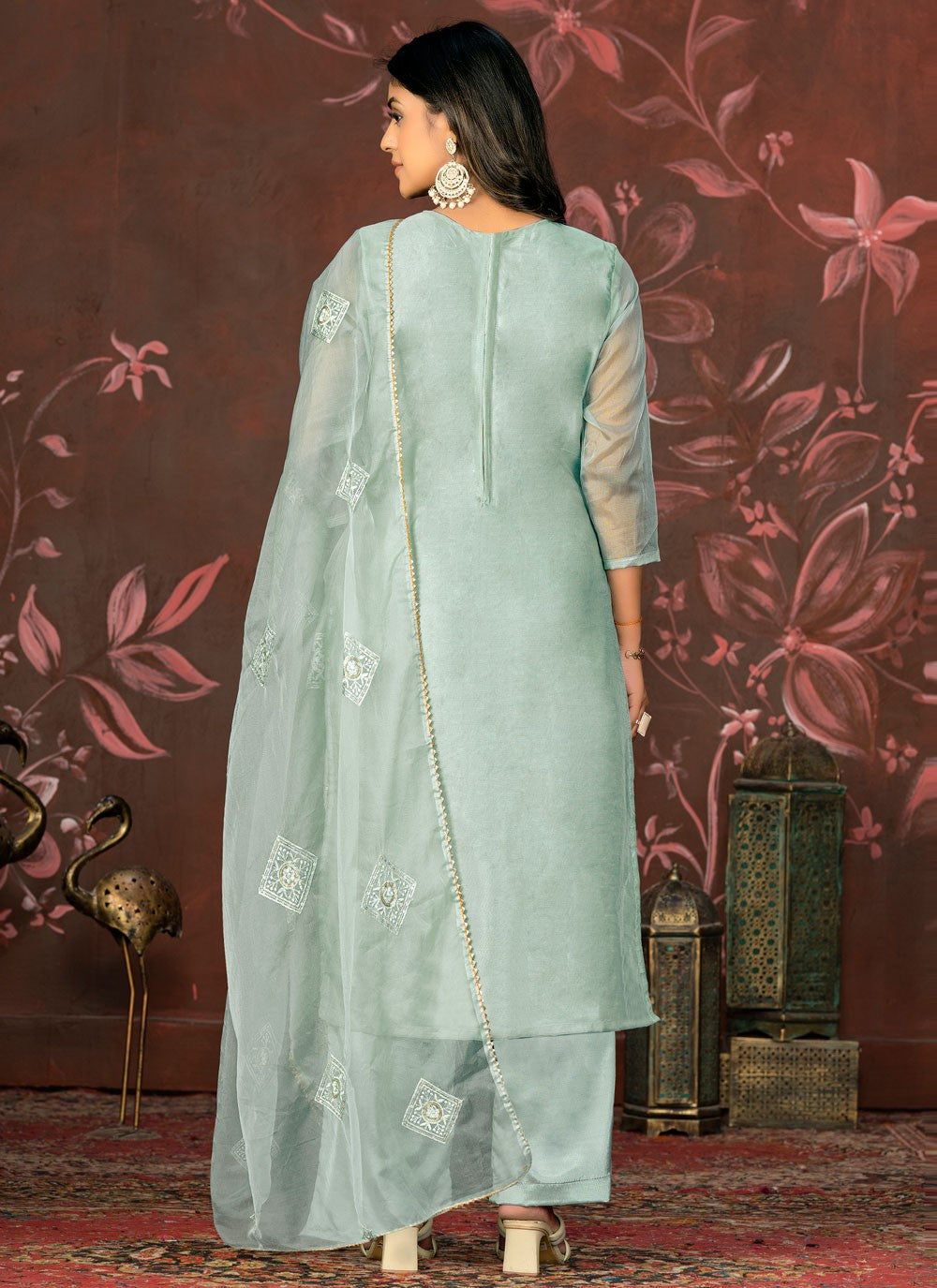 Organza Pant Style Suit - T2093