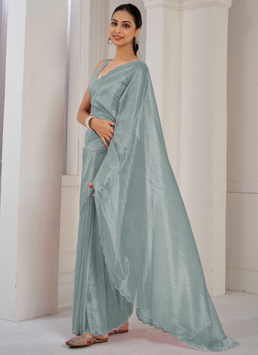 Classic Cutdana Net, Organza Saree - S10606