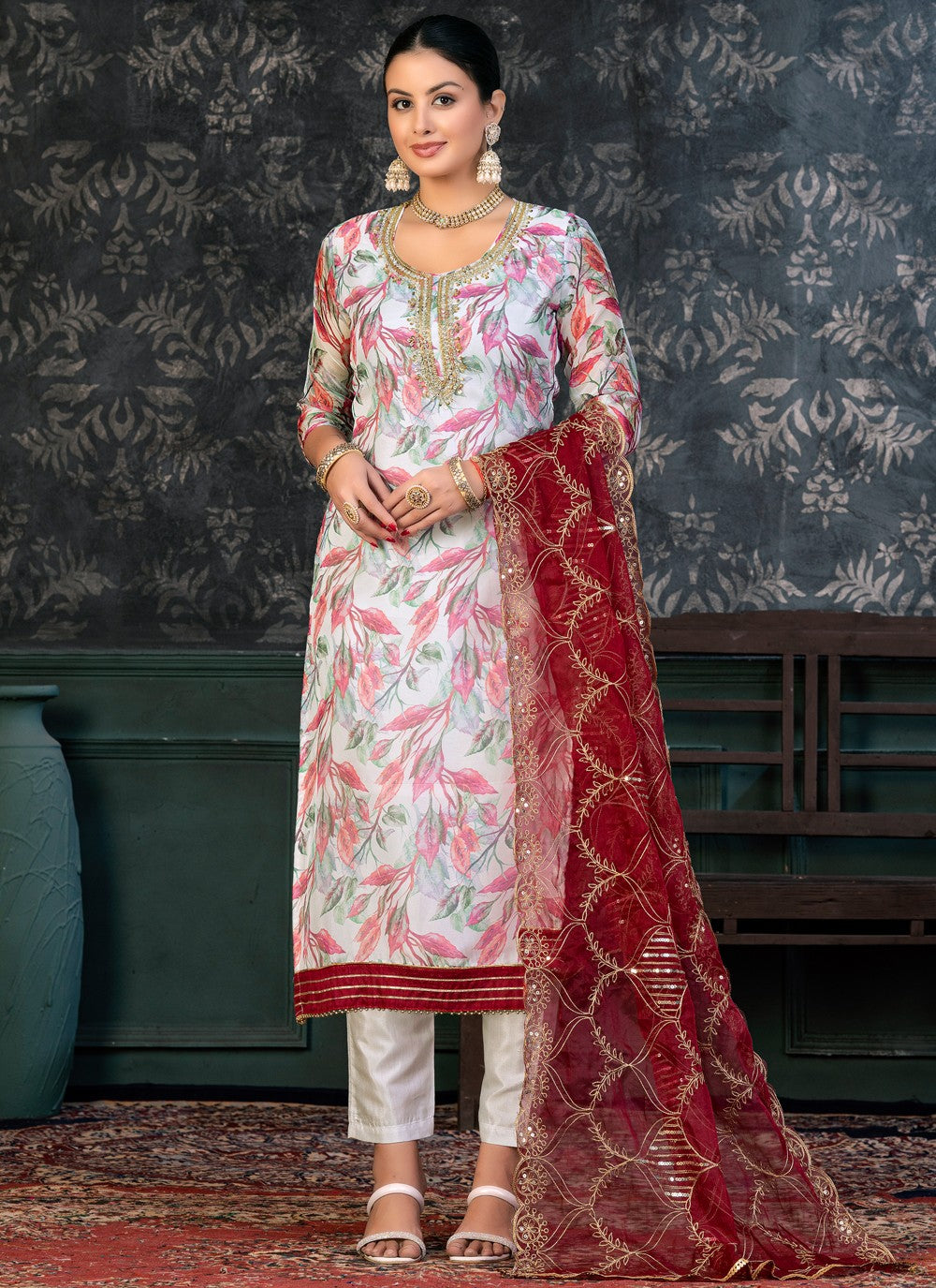 Organza Salwar Suit - T1372