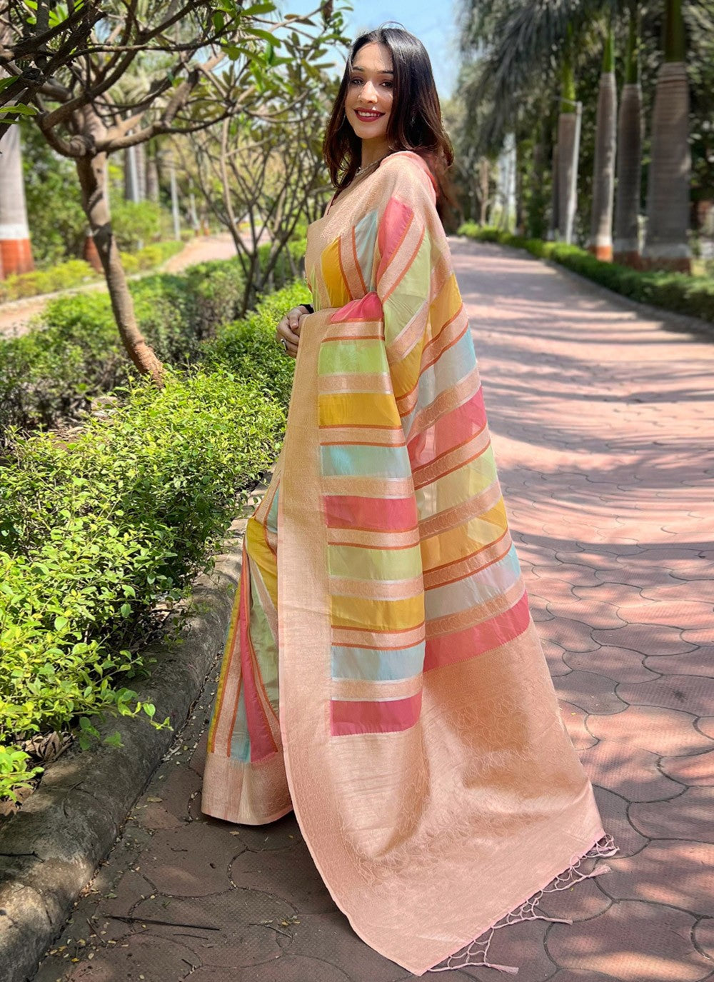 Traditional Woven Organza Saree - S8185