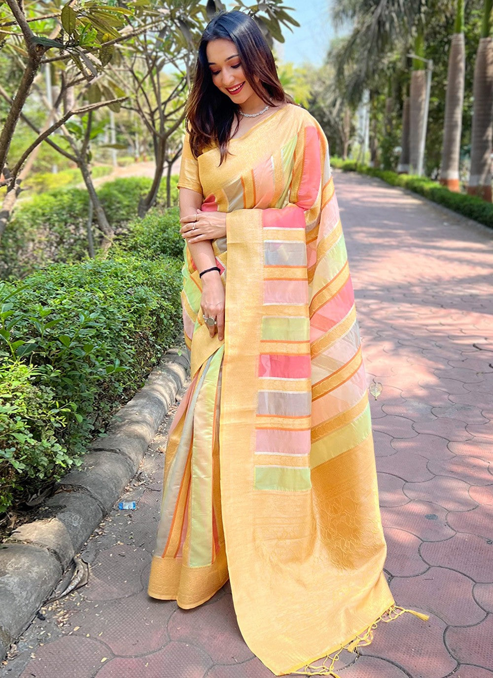 Traditional Woven Organza Saree - S8185