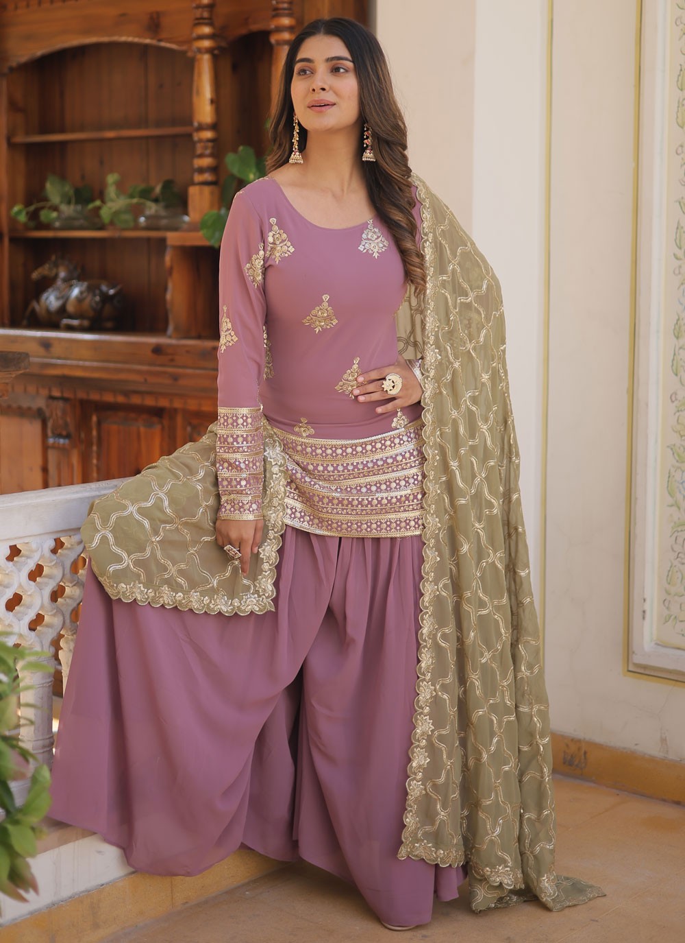 Faux Georgette Salwar Suit - T1876