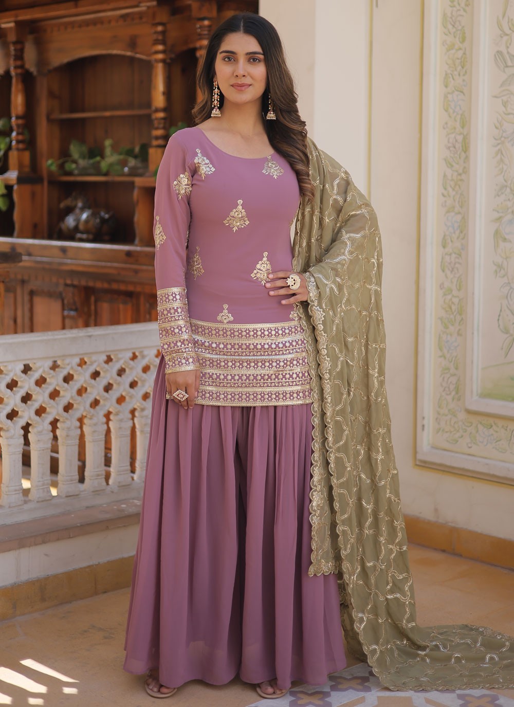 Faux Georgette Salwar Suit - T1876