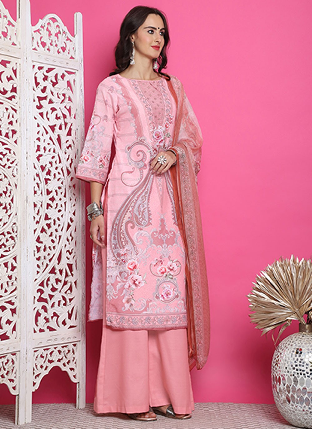 Satin Salwar Suit - T3163