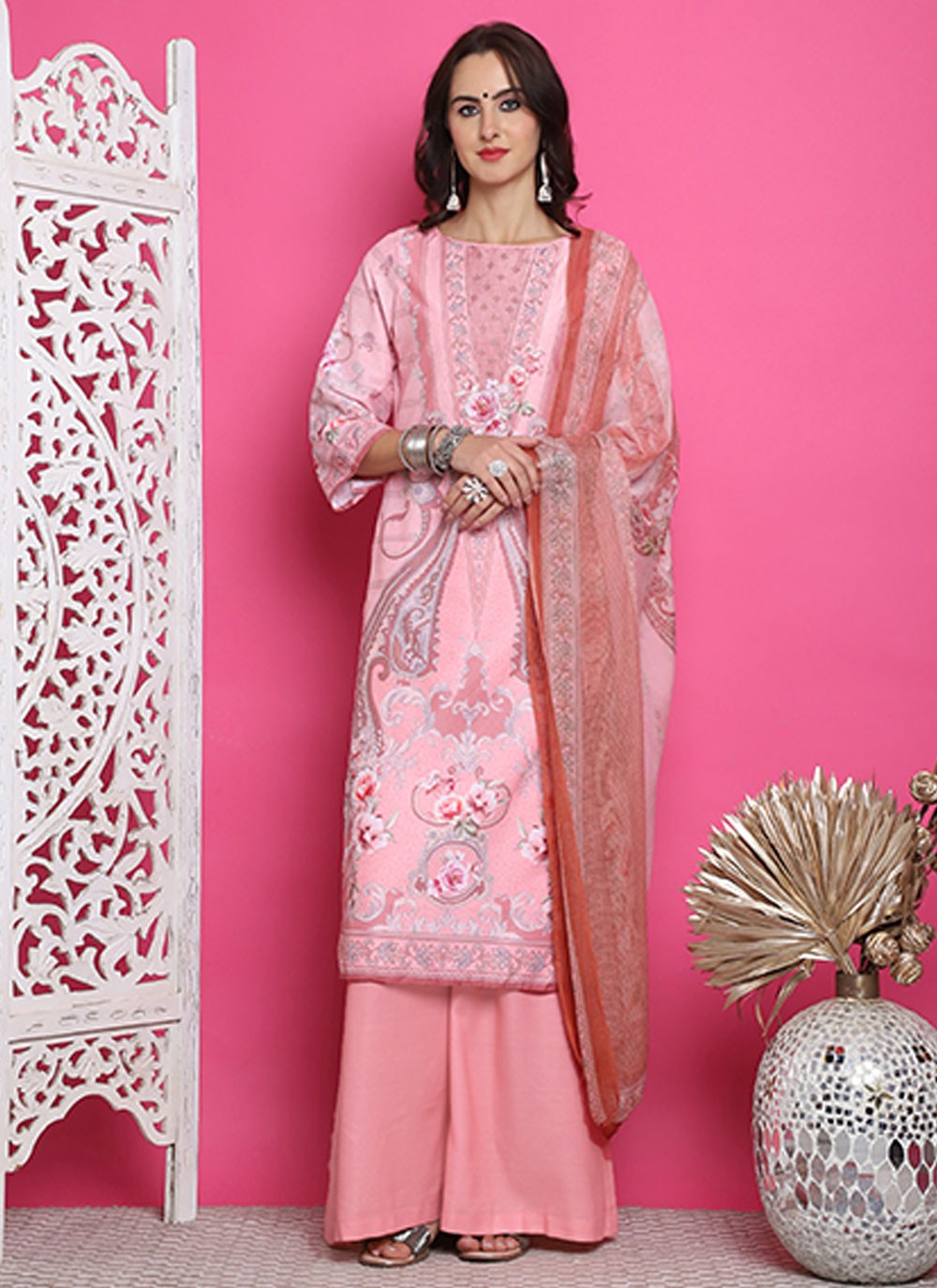 Satin Salwar Suit - T3163