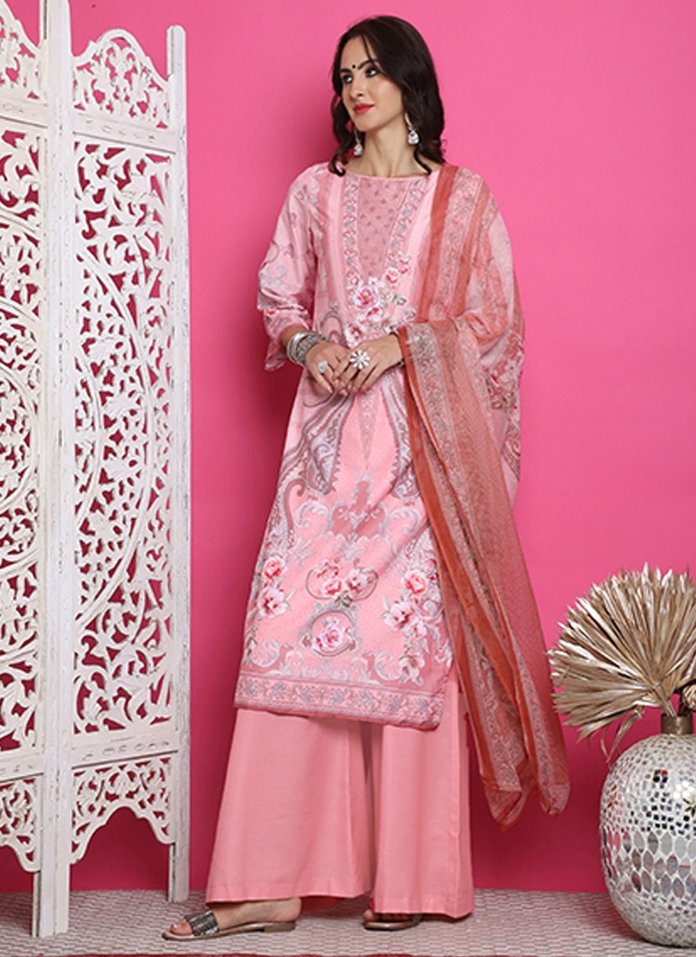 Satin Salwar Suit - T3163