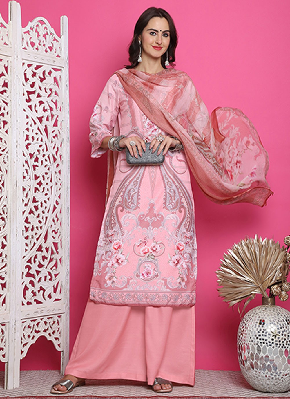 Satin Salwar Suit - T3163