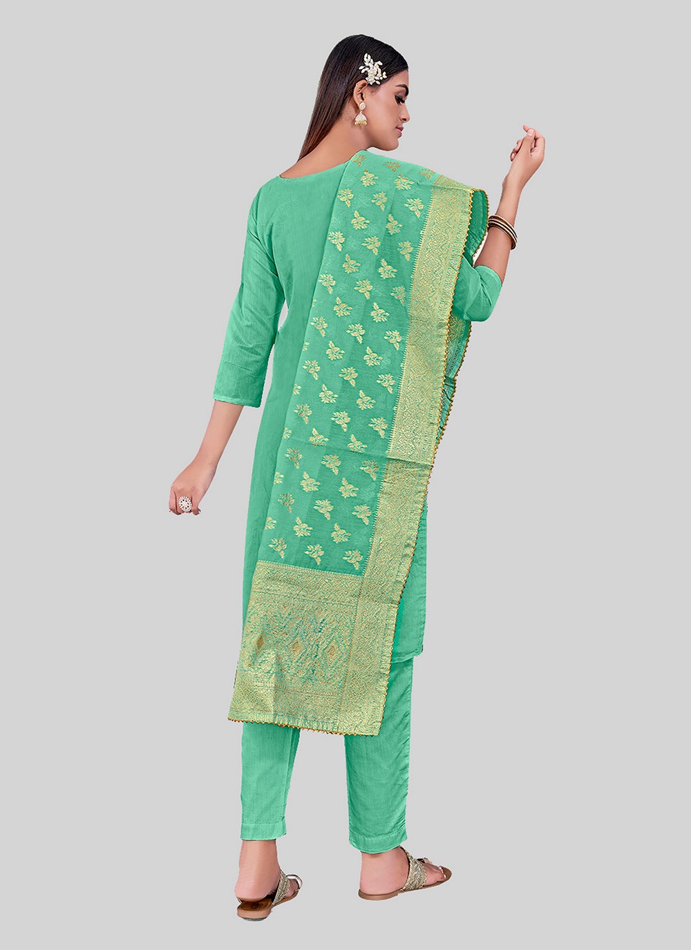 Chanderi Silk Pant Style Suit - T2492