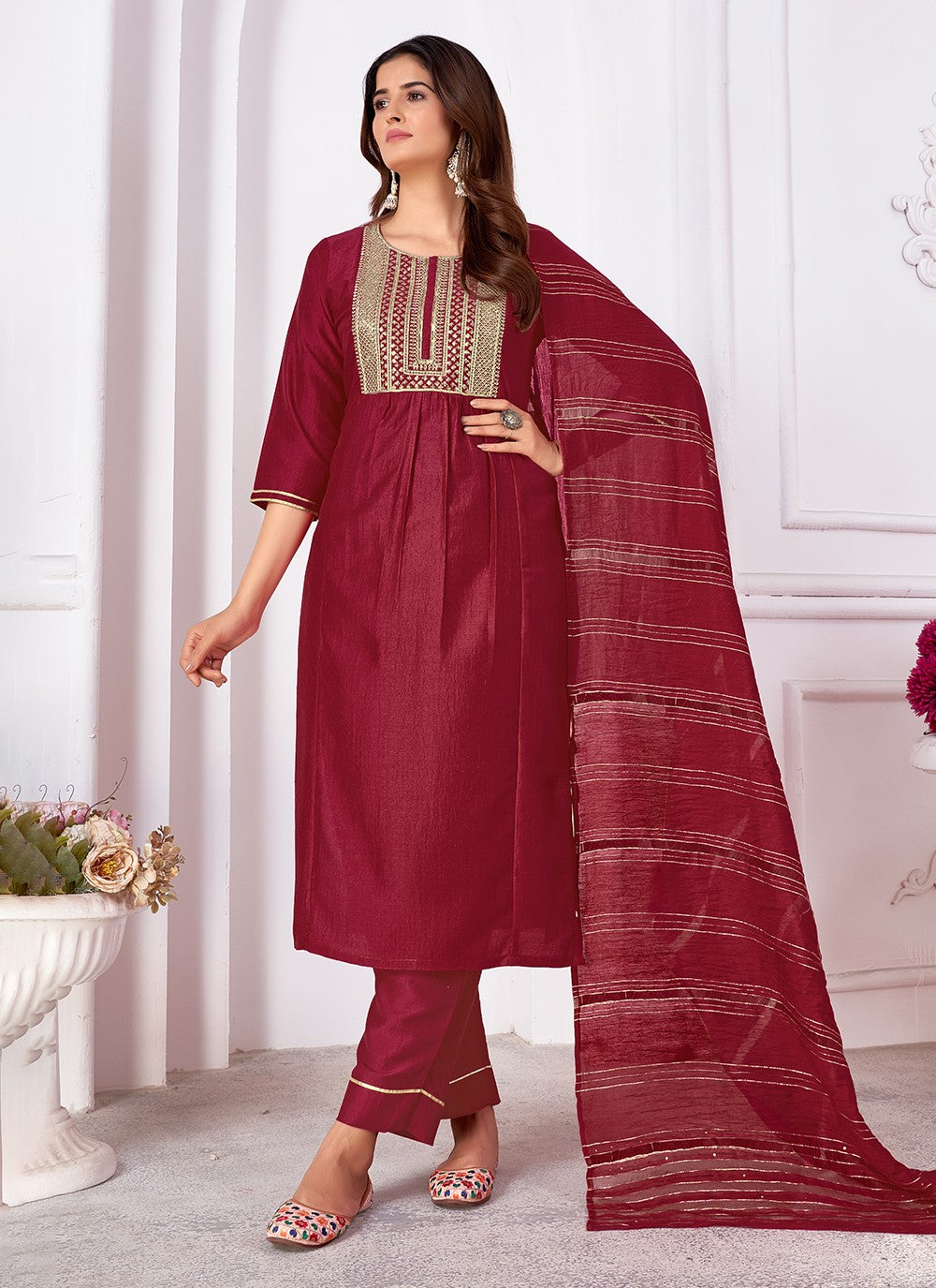 Silk Salwar Suit - T2081