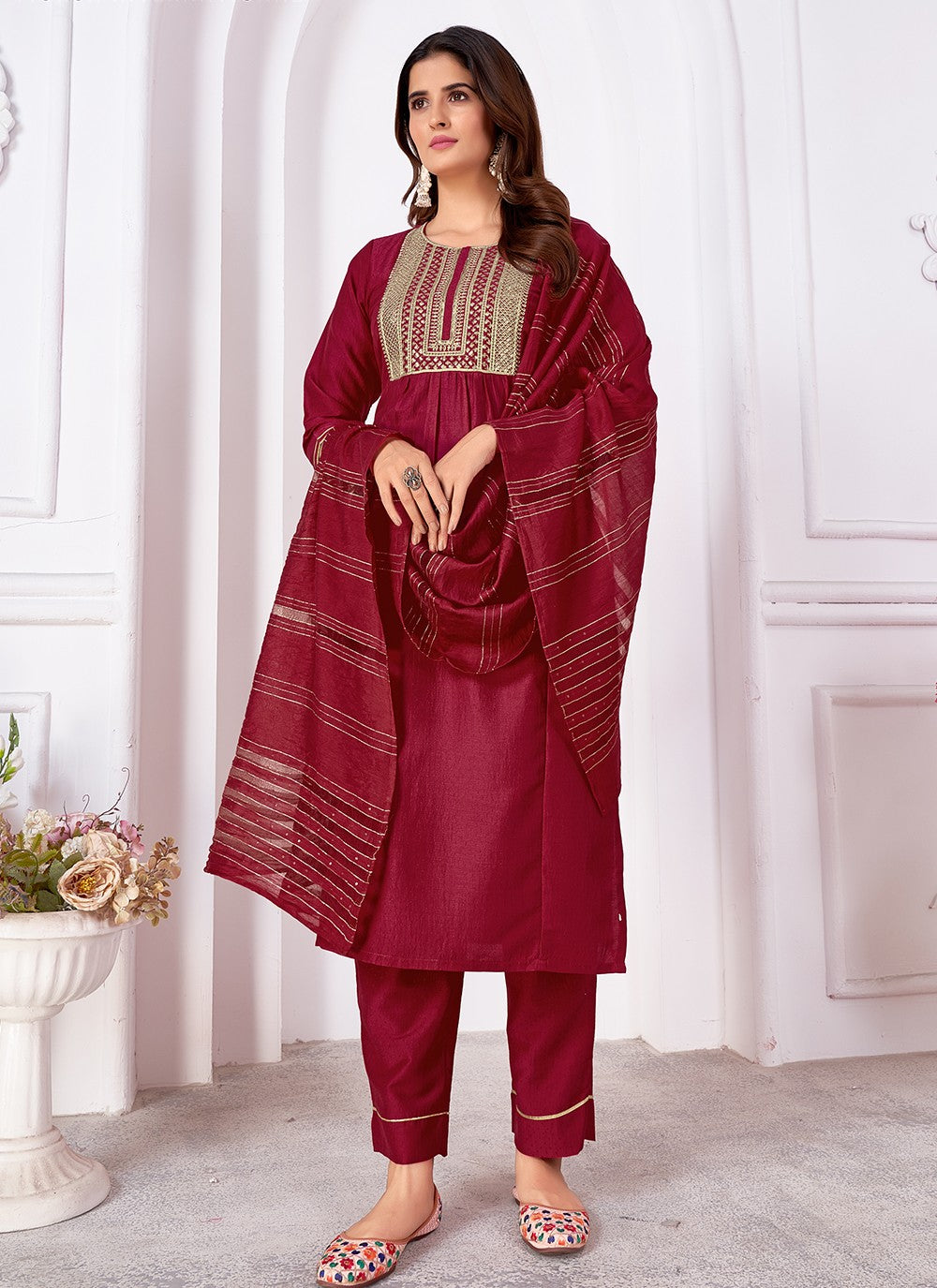 Silk Salwar Suit - T2081