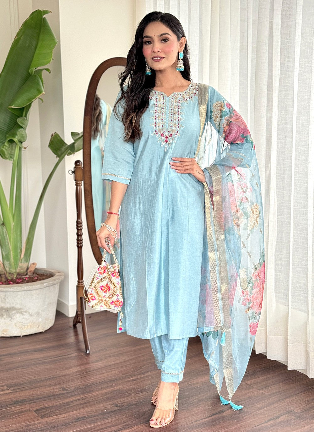 Chanderi , Viscose Salwar Suit - T3608