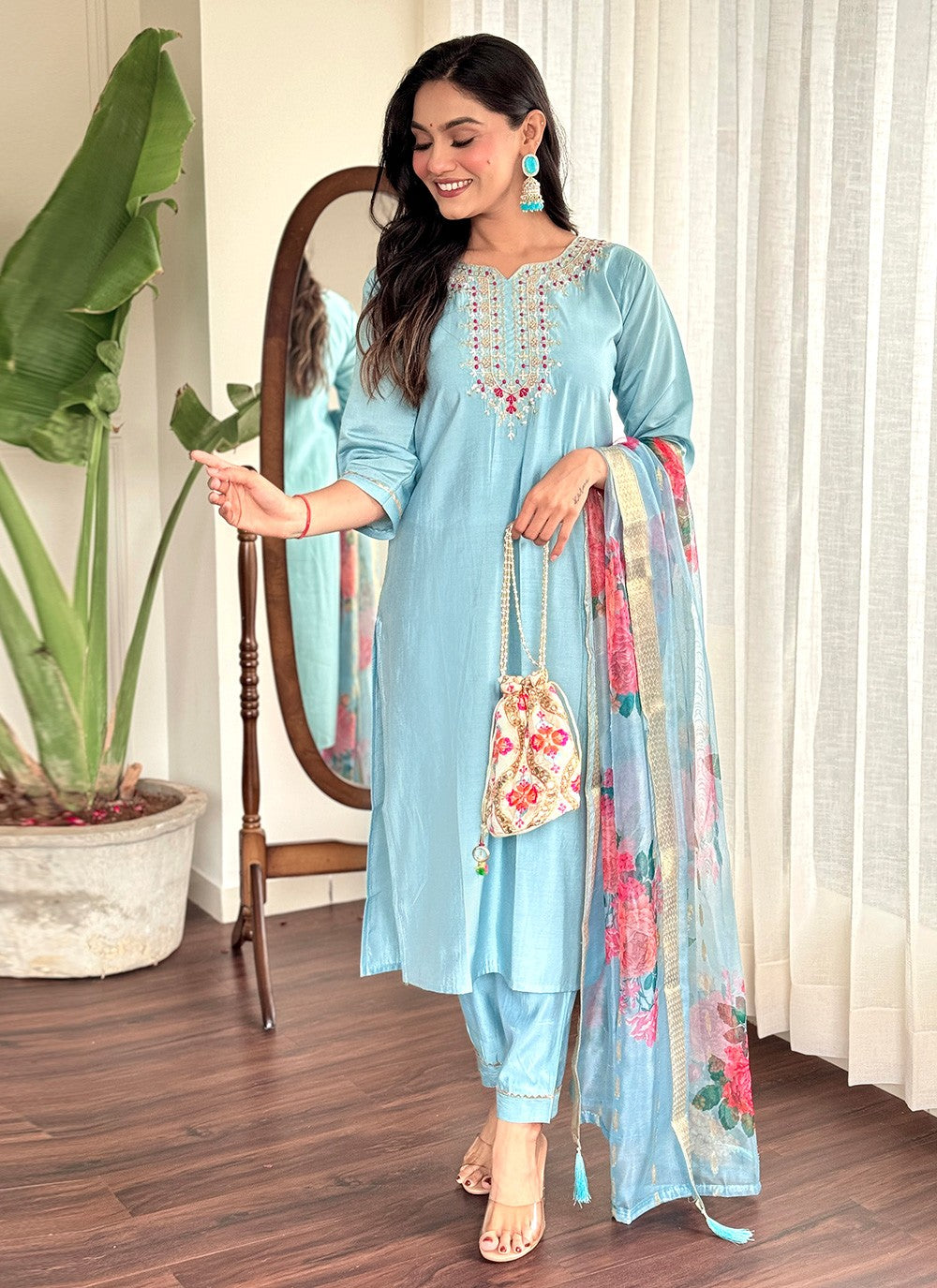 Chanderi , Viscose Salwar Suit - T3608