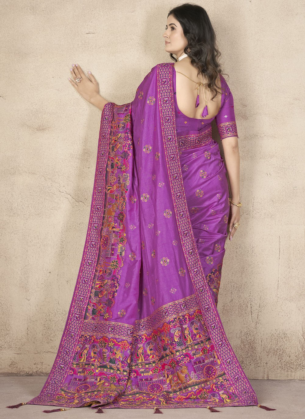 Classic Thread Pashmina Silk Saree - S9984