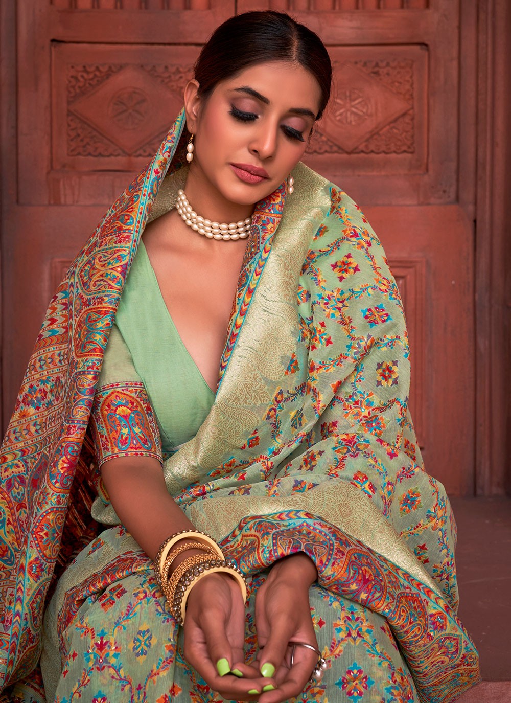 Casual Weaving Zari Pashmina Silk Saree - S1477