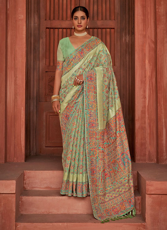 Casual Weaving Zari Pashmina Silk Saree - S1477