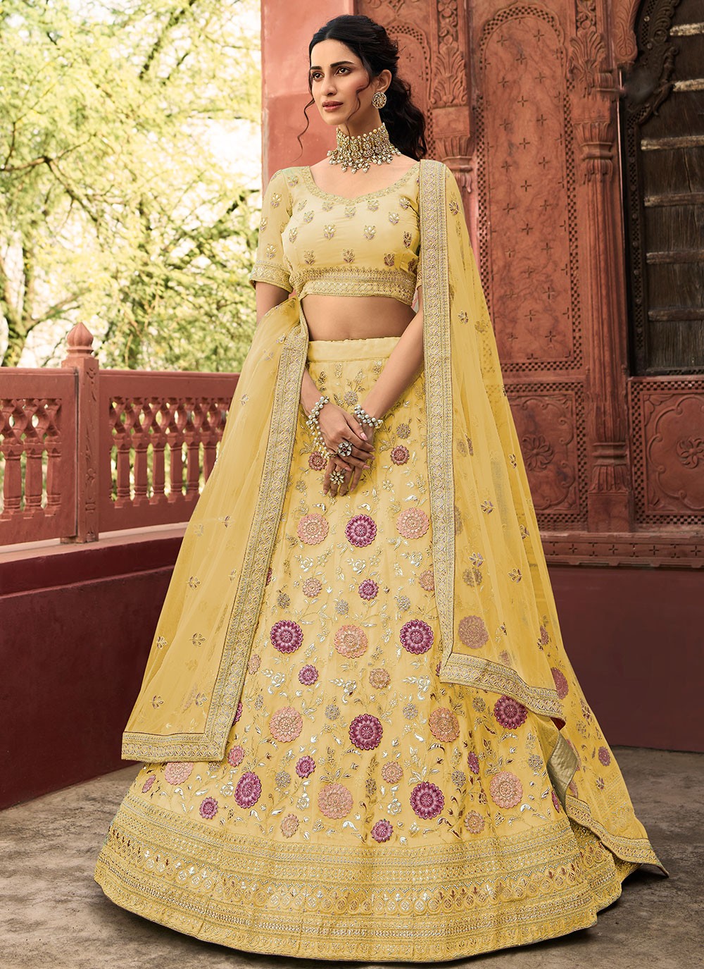 Sequins Organza A - Line Lehenga - L0342