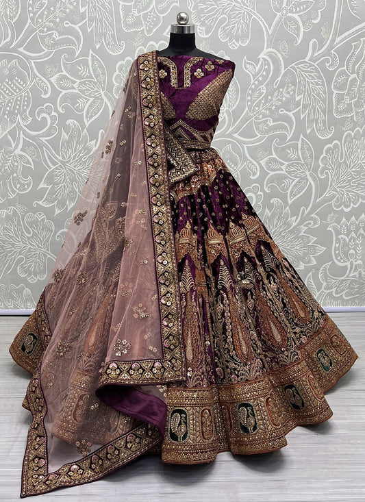 Diamond Velvet A - Line Lehenga - L1439