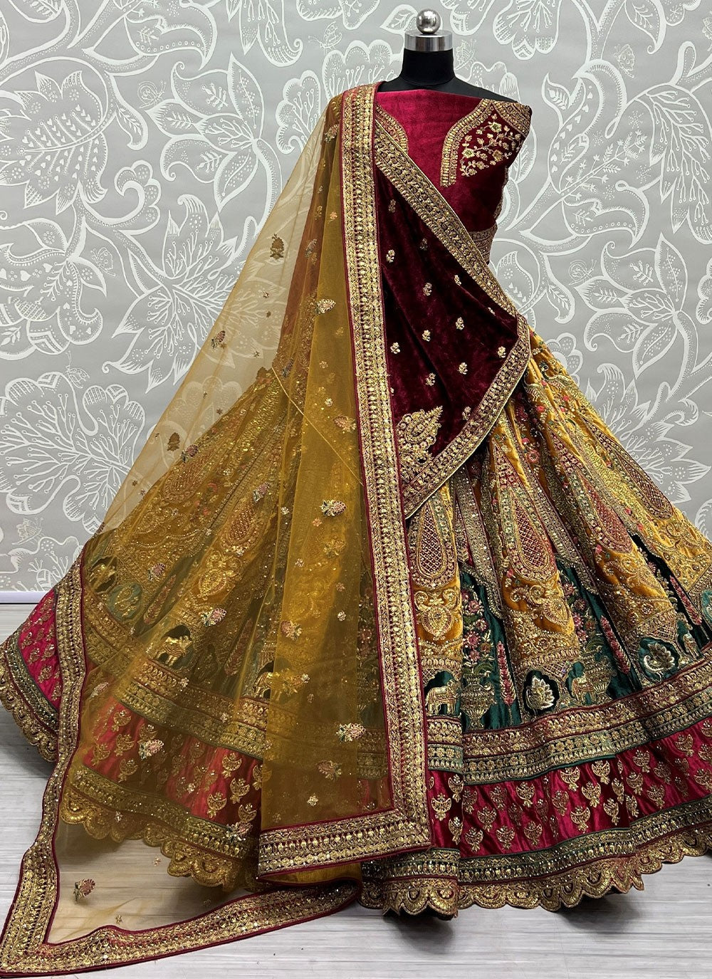 Diamond Velvet A - Line Lehenga - L0806