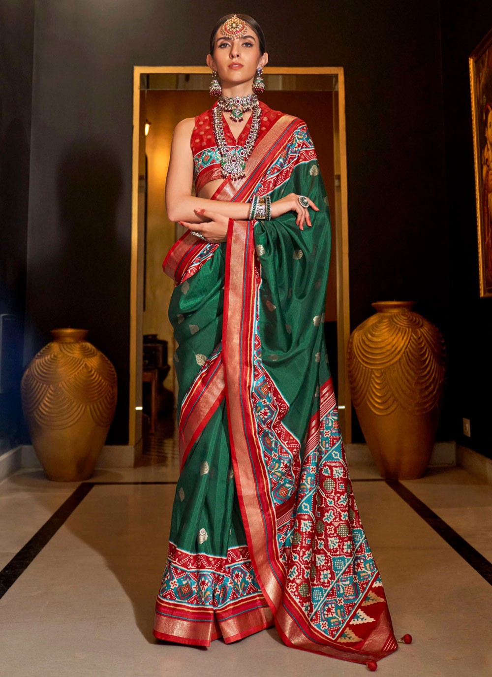 Classic Patola Print Silk Saree - S7613