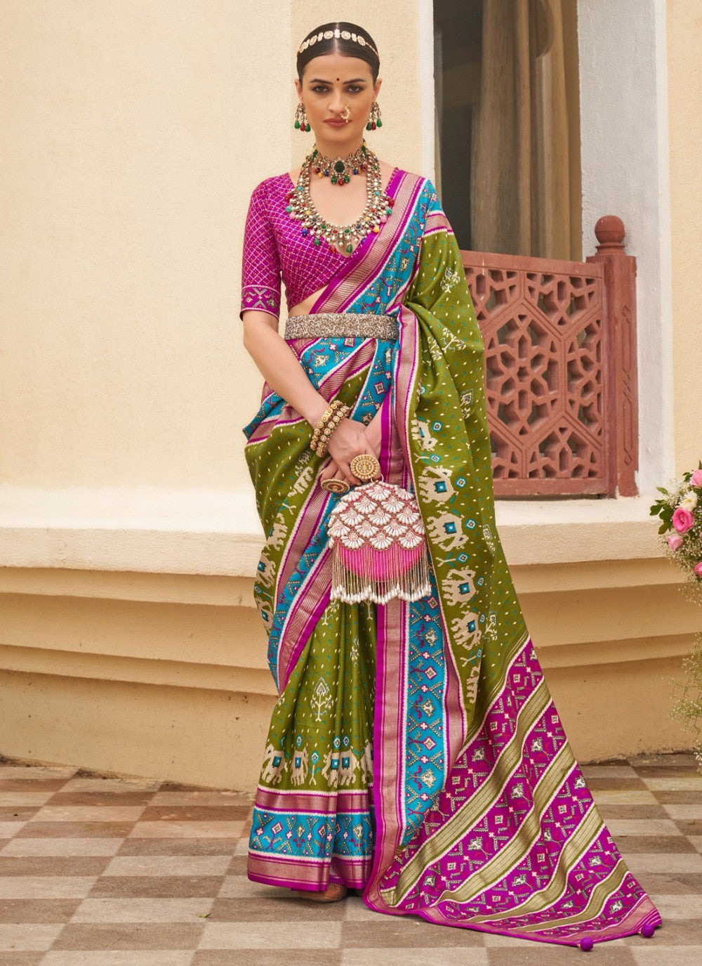 Contemporary Patola Print Silk Saree - S3857