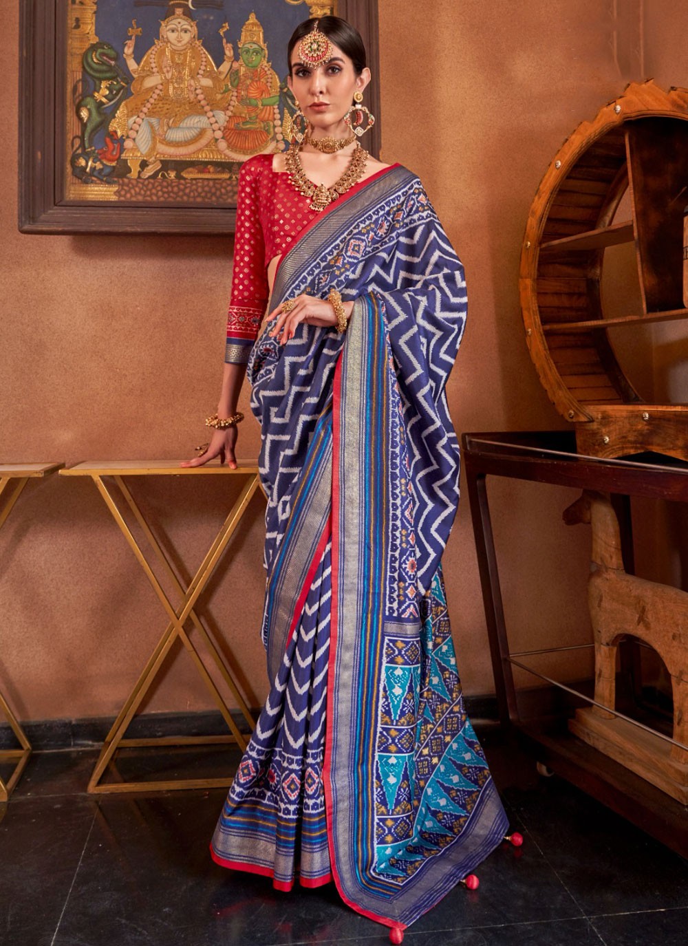 Contemporary Patola Print Silk Saree - S7024