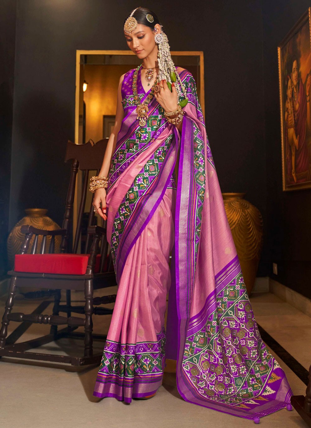 Classic Patola Print Silk Saree - S7613