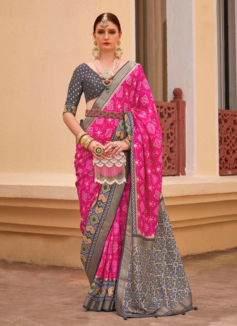 Trendy Patola Print Silk Saree - S4210