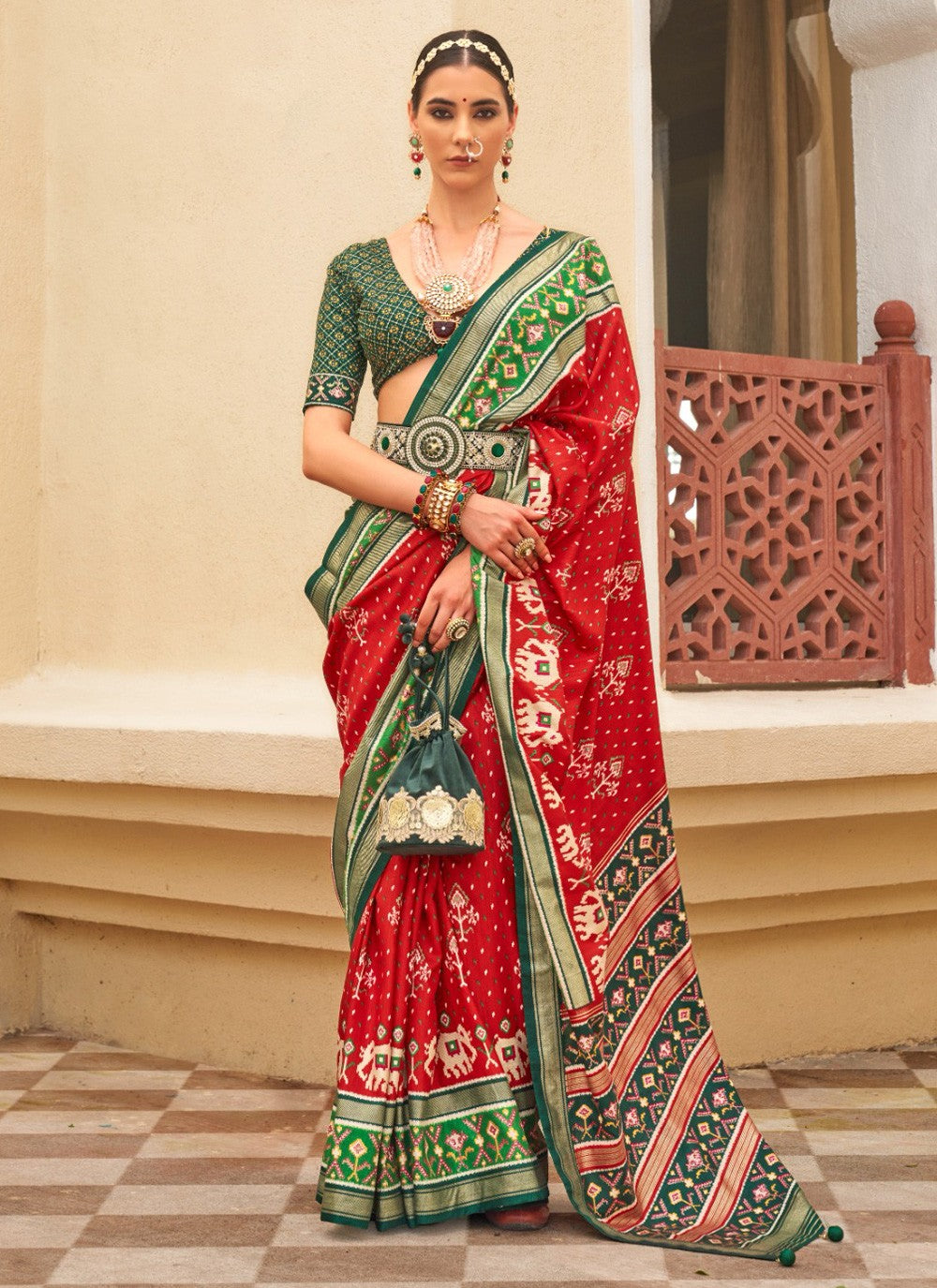 Contemporary Patola Print Silk Saree - S3857