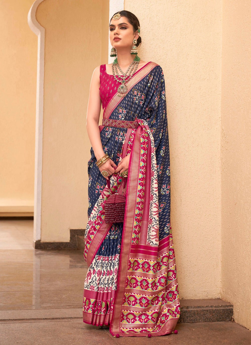 Trendy Patola Print Silk Saree - S4210