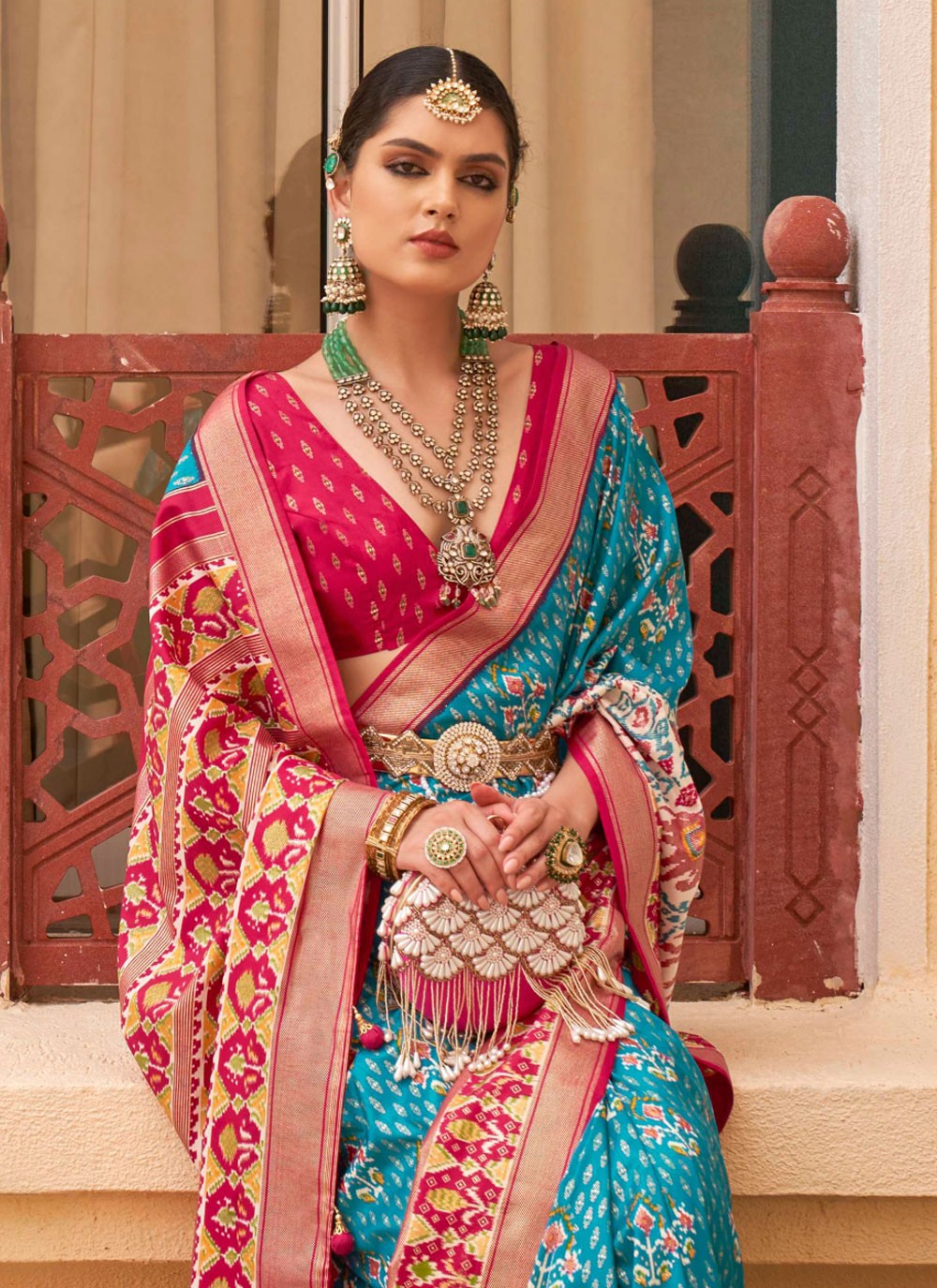 Trendy Patola Print Silk Saree - S4210