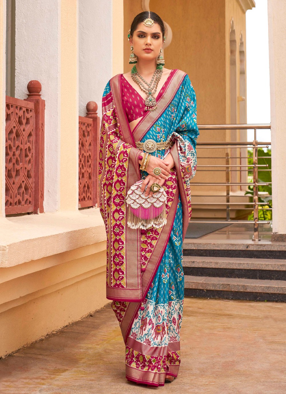 Trendy Patola Print Silk Saree - S4210