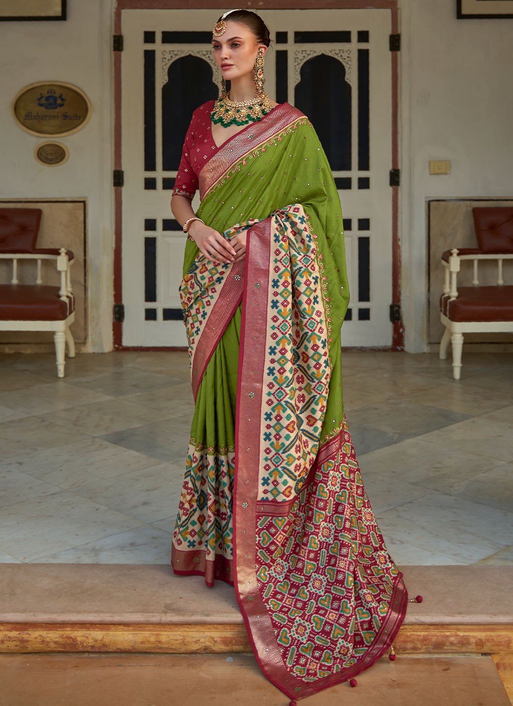 Classic Aari Work Patola Silk Saree - S1944